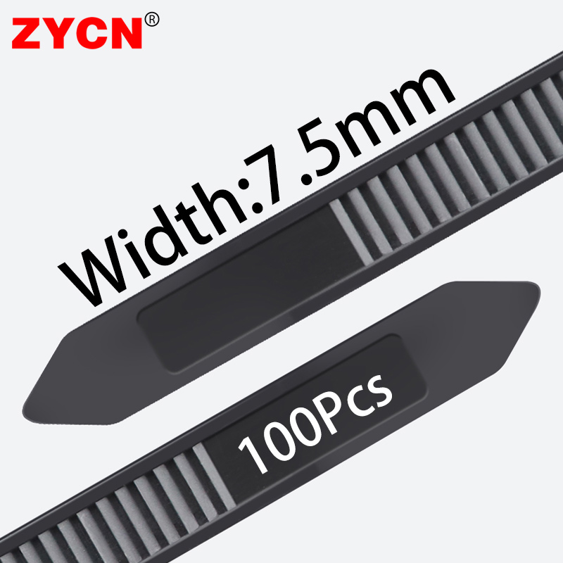 ZYCN 100 SZTUK 7,5 mm Wytrzymałe Duże Samozaciskowe Opaski Kablowe Nylonowe Plastikowe O Wysokiej Wytrzymałości na Rozciąganie, Paski Mocujące do Owijania i Mocowania