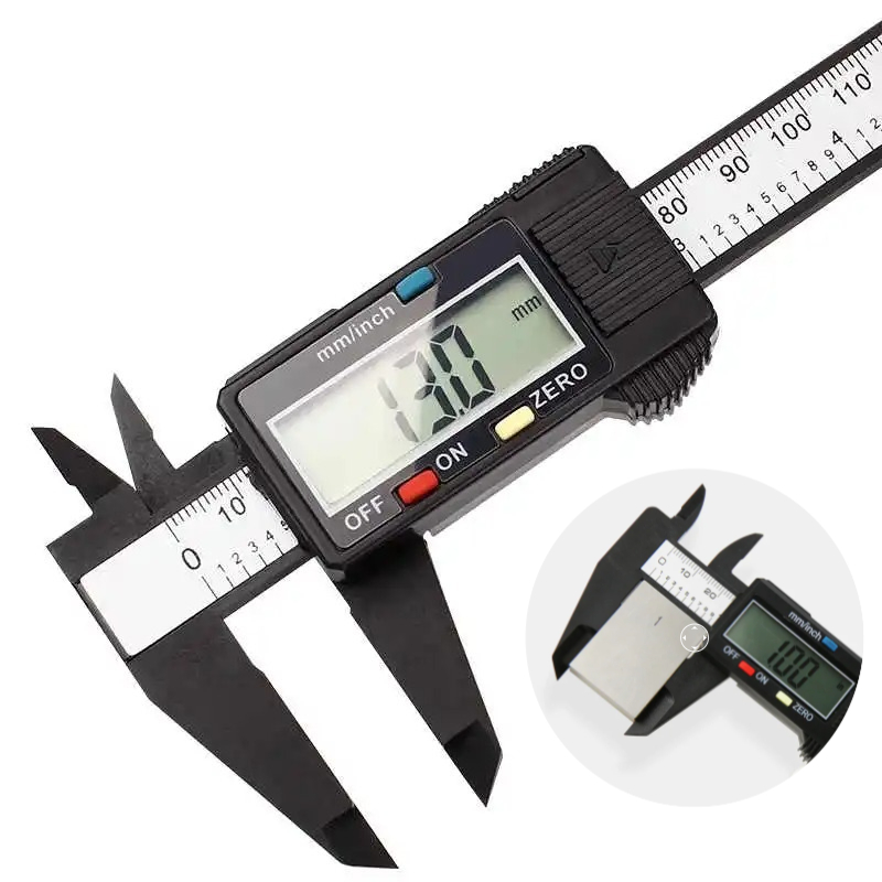 100/150mm paquímetro digital vernier caliper ferramenta de medição para ferramentas de carpintaria com mostrador de fibra de carbono e régua eletrônica