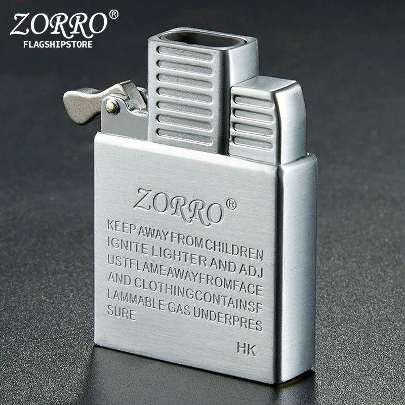 ZORRO Doppio Fuoco Torcia Inserto Accendino Getto di Gas Antivento Signa Benzina Olio Accendino Gonfiabile Butano Cherosene Liner Strumento FAI DA TE