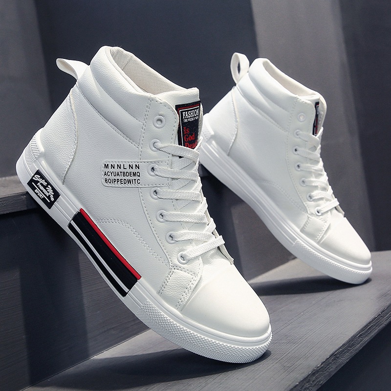 Zapatos de lona de cuero de moda para Hombre, zapatos informales de alta calidad para otoño, Zapatillas antideslizantes para Hombre, Tenis planos, Zapatillas para Hombre