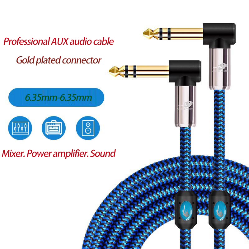 1/4 ''TriS Stereo 6.35mm męski Jack kabel audio do wzmacniacza miksera Instrument gitara ekranowane 6.35 zbalansowane przewody połączeniowe