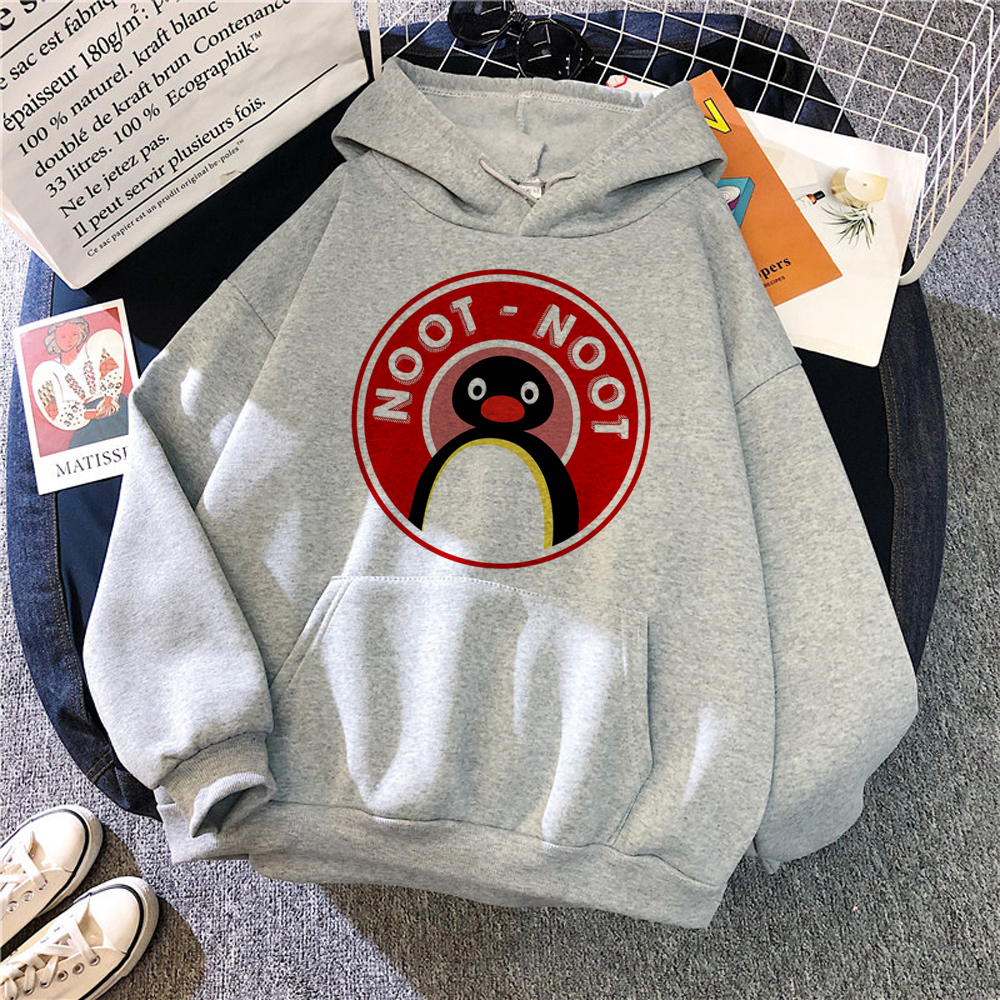 Женские толстовки Pingu в стиле Харадзюку, готический винтажный пуловер 90-х годов, Женский Готический капюшон