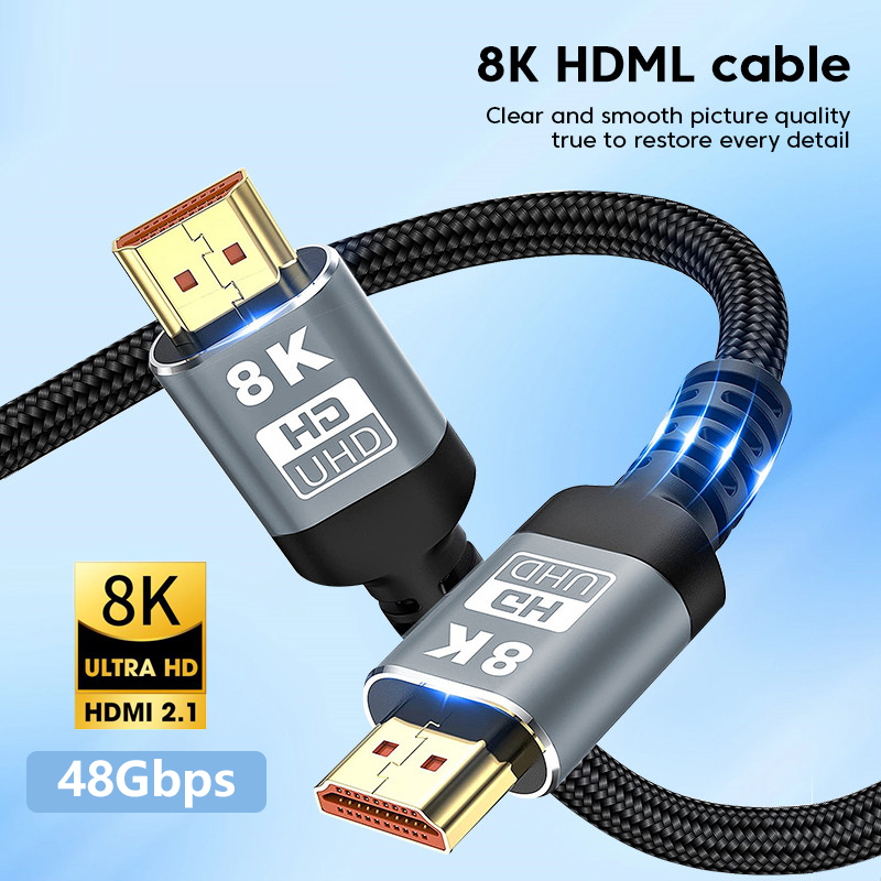 Кабель HDMI 8K 8K/60 Гц 4K/120 Гц UHD HDR адаптер 48 Гбит/с HDMI-кабель 5 м для устройств большие ноутбуки ТВ-проекторы высокой четкости