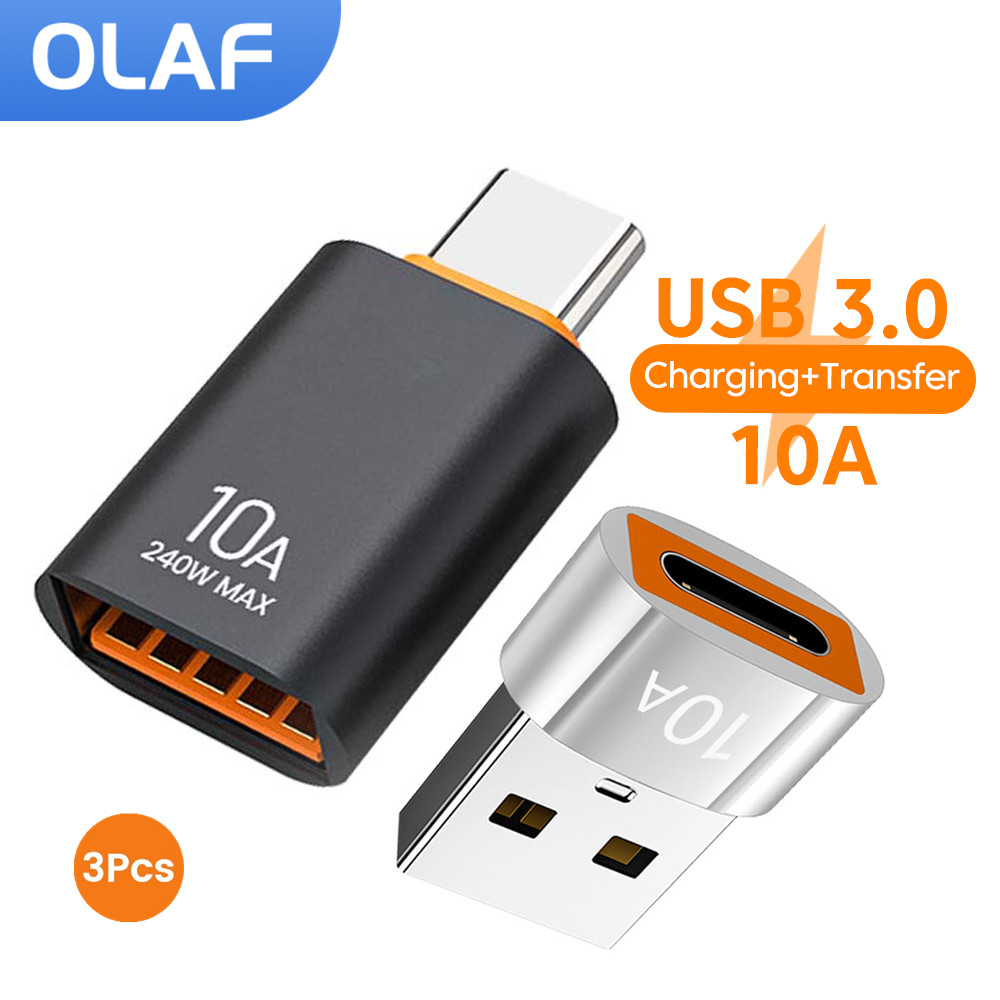 10A OTG USB 3.0 Naar Type C Adapter USB Female Naar Type c Male Snel Opladen adadpter OTG USB C Voor Xiaomi Samsung Laptop PC