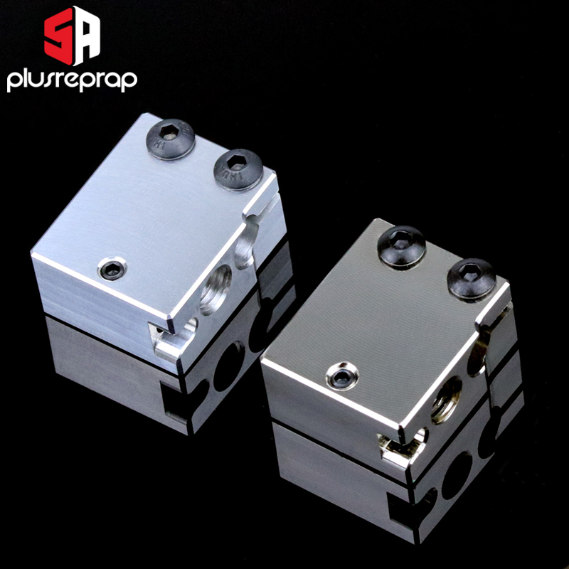 Bloque de calor Premium V6 Volcano de aluminio o cobre chapado para impresora 3D PT100 HT-100K Hotend, bloque calentador extrusor Titan
