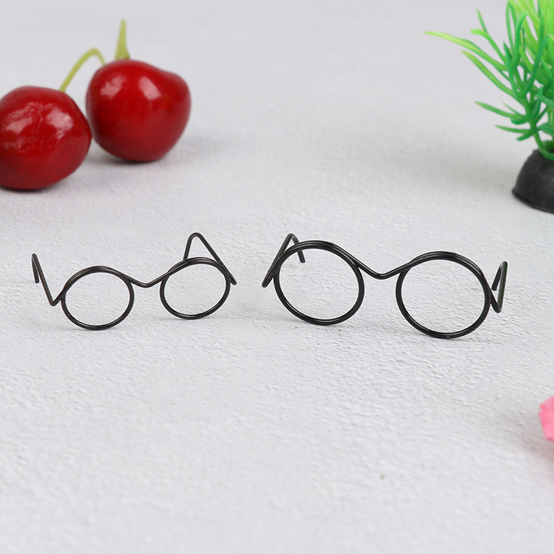 10 sztuk moda okrągła ramka bez soczewek Retro fajne okulary dla lalek dla lalki 30cm