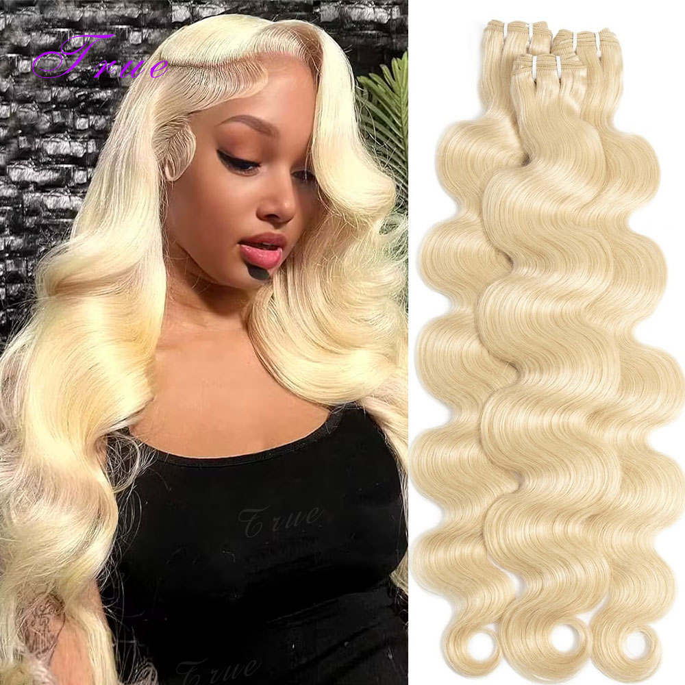 Extensiones de Cabello Humano 100% Natural, Ondulado, Rubio 613, 16A, 30-40 Pulgadas, Brasileño, 2, 3, 4 Piezas, Cabello Virgen Natural Negro