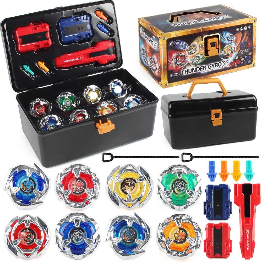 BX Gyro Set 8 Stück Beys Booster Spinning Toy Battle Tops mit Launcher Aufbewahrungskoffer Geschenk Metall Kampfspiel