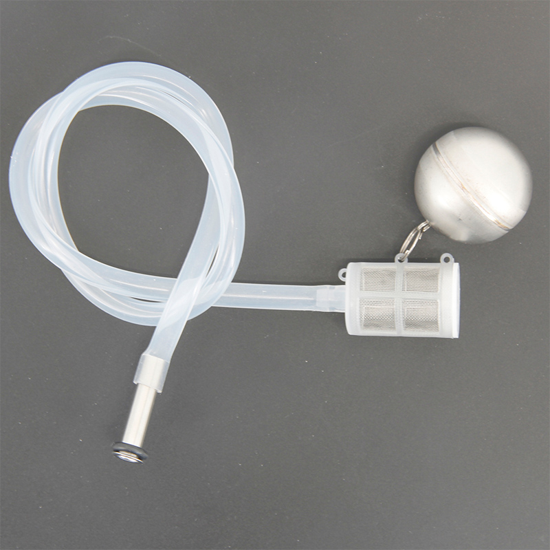 Drijvende bierfust vloeistofdopslang met 80 mesh filter, geschikt voor ball lock & pin lock bierfusten, SS ball float, 60cm siliconen slang