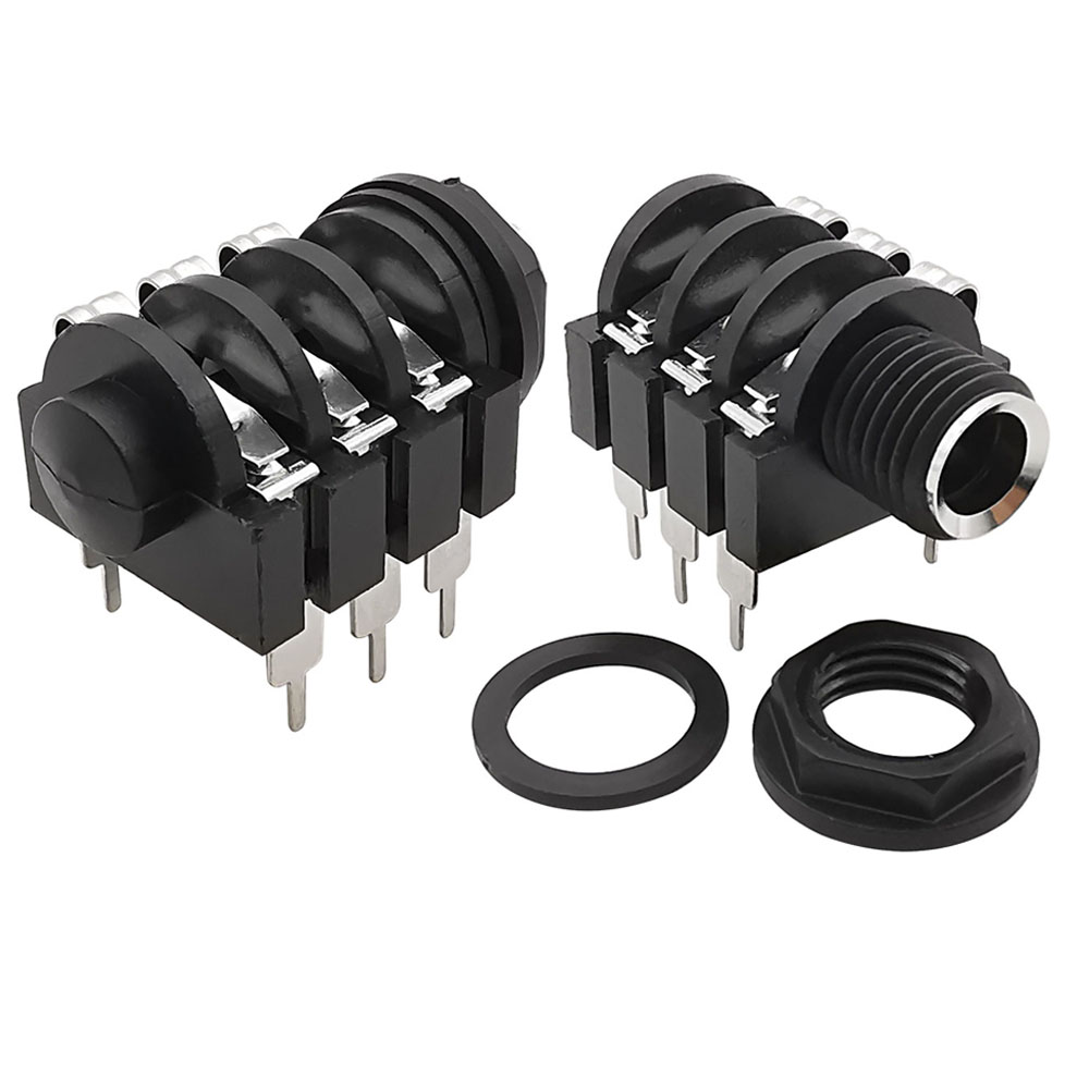 1/2/5/10 Buah 6.35Mm Jack 1/4 "6Pin Stereo Wanita Headphone Soket Audio Plug Mikrofon Jack Thread PCB Panel Mount Konektor