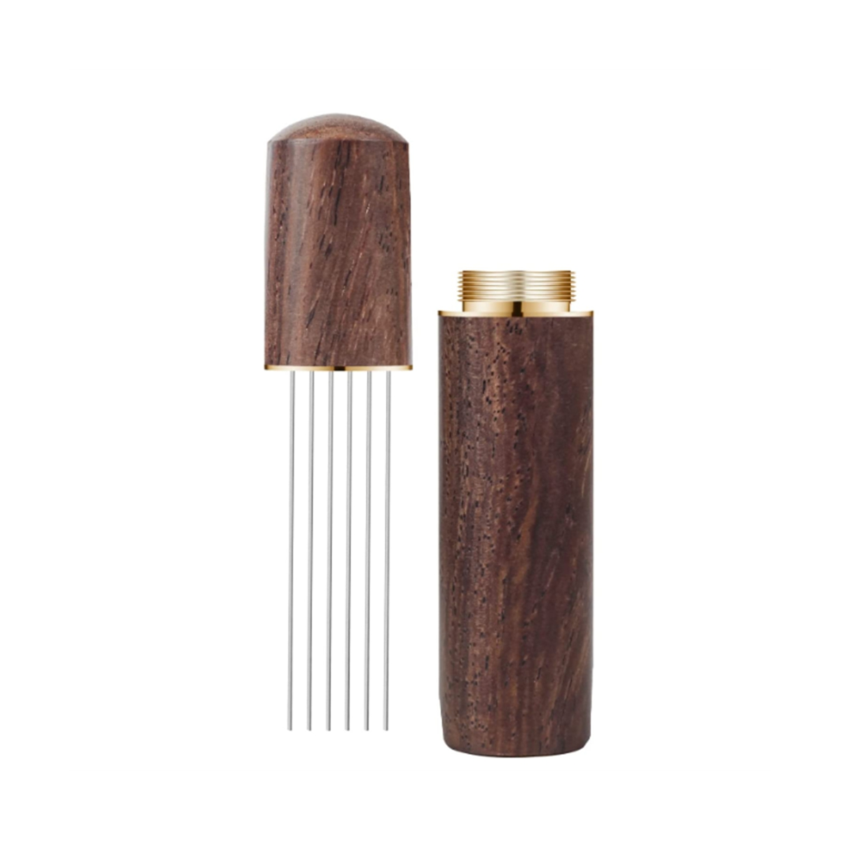 Espresso Coffee Stirrer Espresso Distribution Tool Portable Espresso Distribution Tools,6 Needles Walnut Color