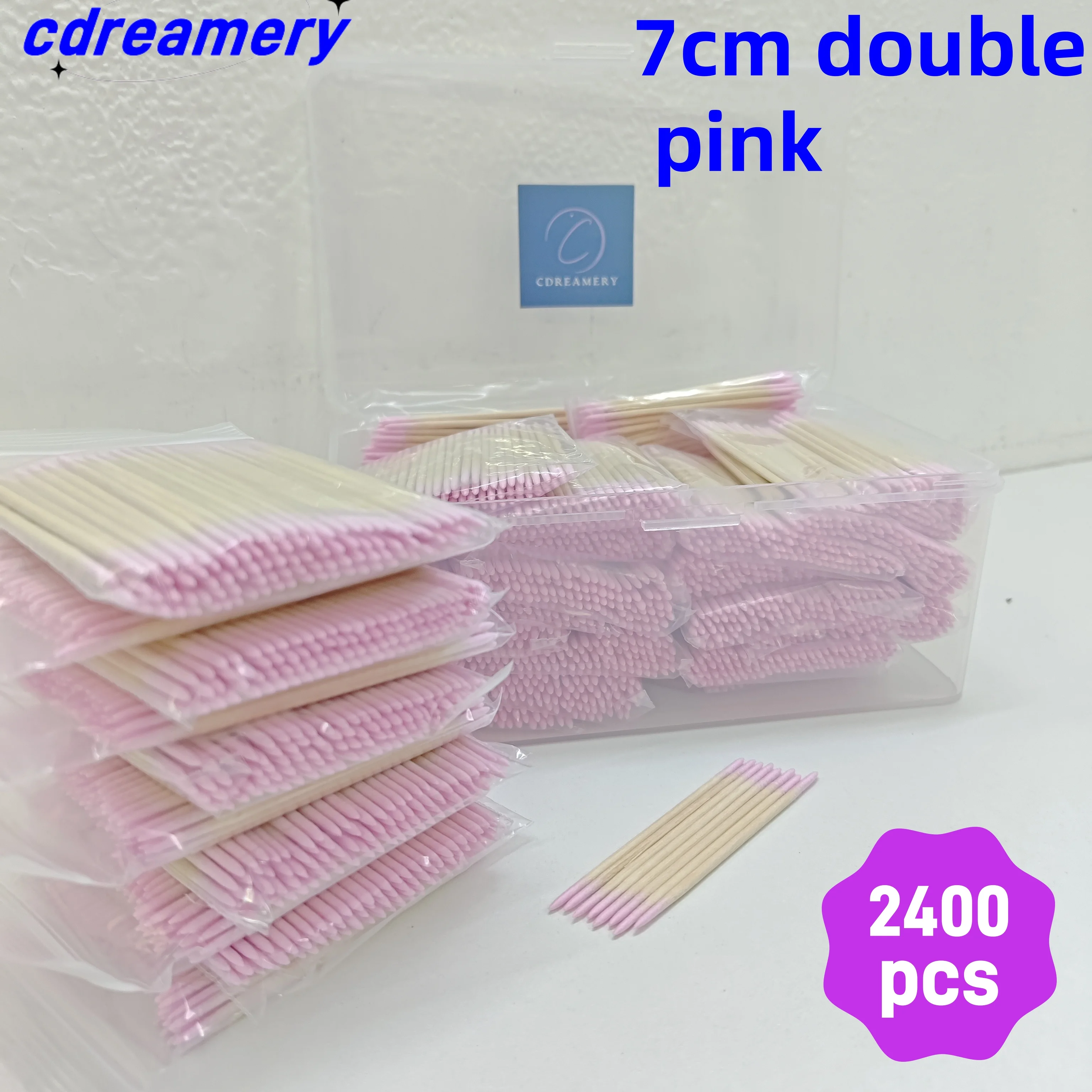 CDY2400pTATTOOBLU-Soins des oreilles, Manche en bois propre, Pointe pointue, Juge de la tête en continu, Cils, Tatouage, Fil, miles, Démaquillage
