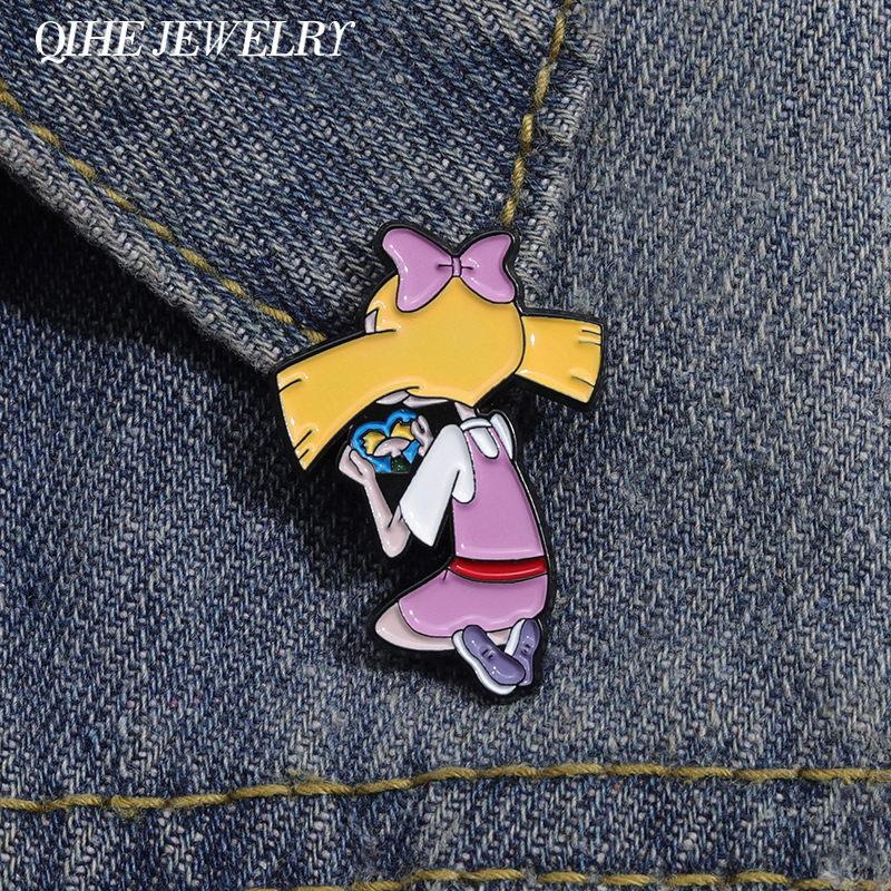 Filme menina broche crachá esmalte pino dos desenhos animados bonito jóias personagem personalizado presente feminino lapela mochila acessórios atacado