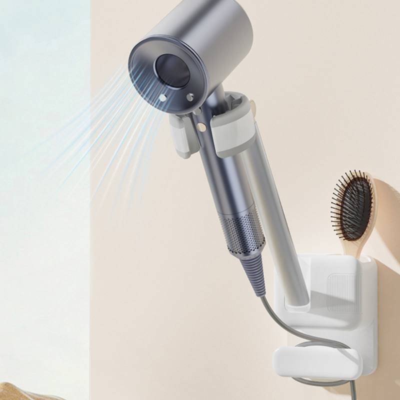 1PC No Drill Wall Mounted Hair Dryer Stand Bathroom Storage Rack Lazy Hair Dryer Organizer Holder For Bathroom