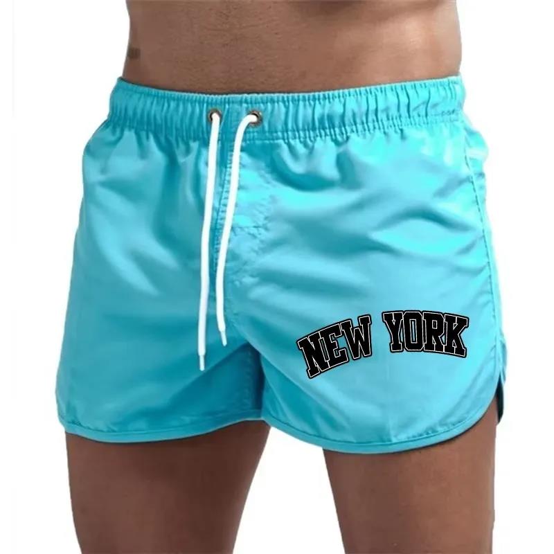 Herren-Sommer-Badeshorts für Strand, Fitness und Surf-Aktivitäten Schnelltrocknende Belüftete Freizeitbadehose mit Kordelzug