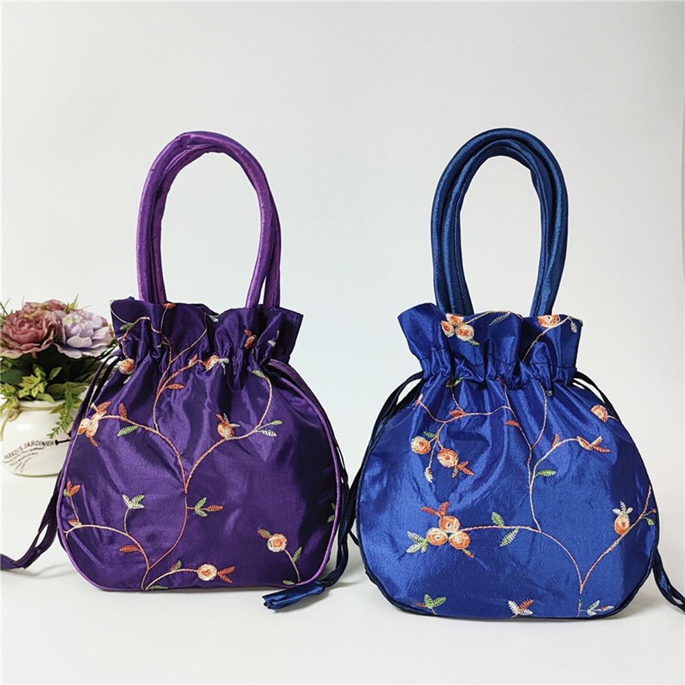 Bolso de seda bordado Retro para mujer, bolsa de almacenamiento Hanfu, monedero, billeteras, bolsa de embalaje de joyería, tarjetero, nuevo
