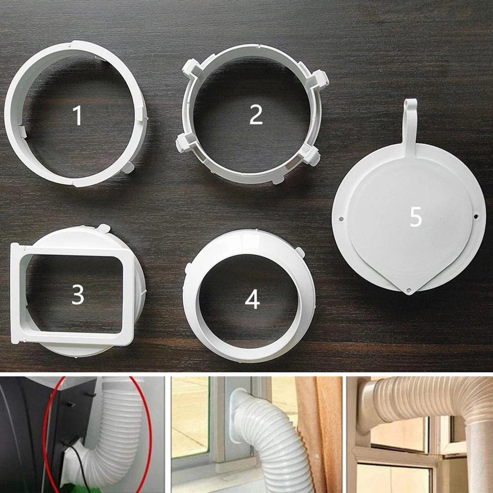 Adaptador de tubo de duto de escape de 15cm, conector de interface de mangueira, ar condicionado móvel, vedação de janela de 15cm, conector de ventilação de ar