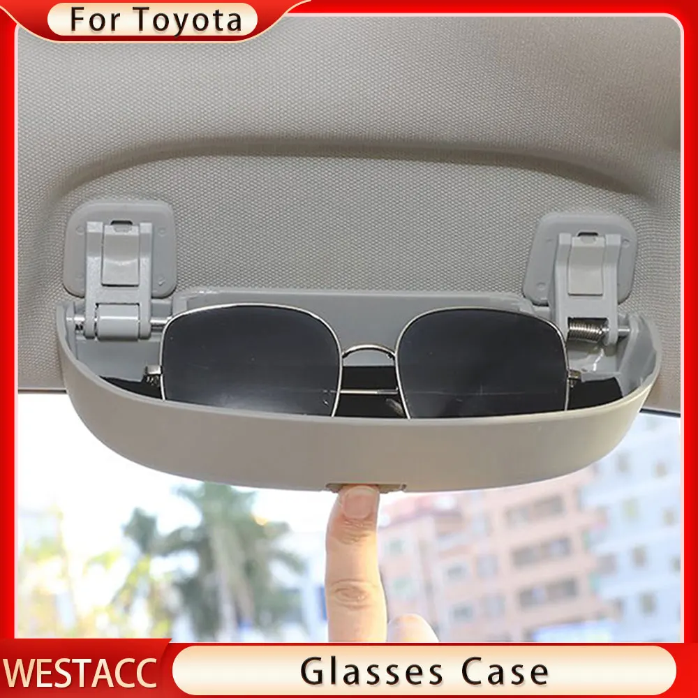 Abs auto zonnebril geval bril houder voor toyota camry highlander rav4 chr corolla yaris bril opbergdoos accessoires