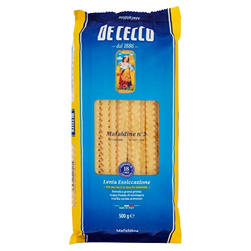 De Cecco – Maufaldine N 2, Hartweiz-Girolina-Nudeln – 500 g – 12 Stück]