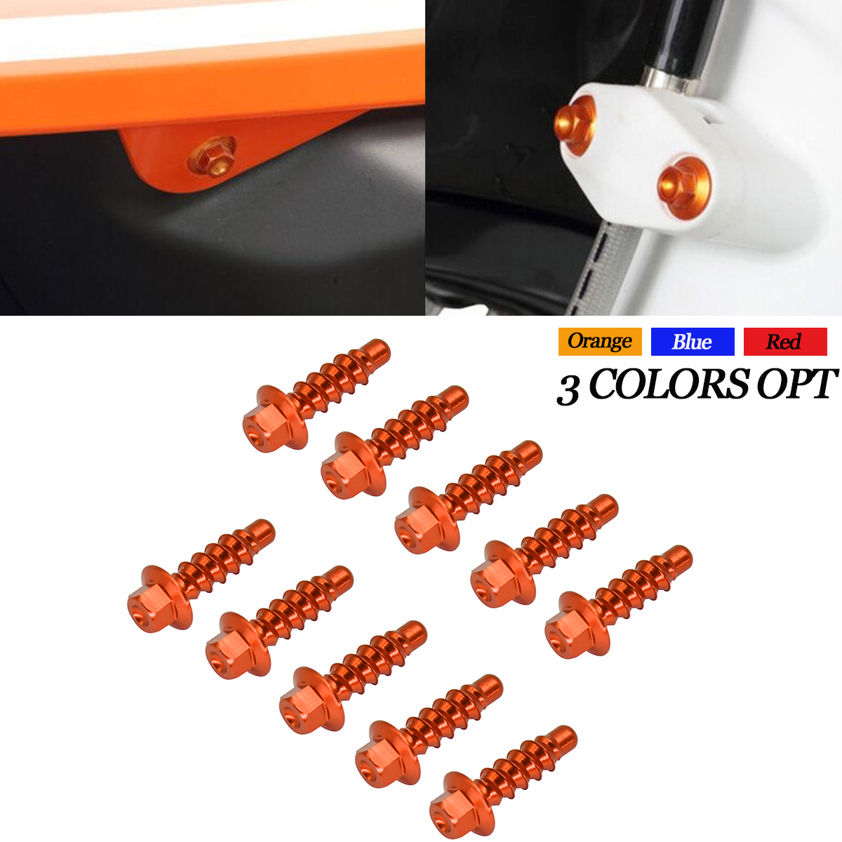 10 個 CNC オートバイセルフタッピングネジボルトキット KTM SX SXF XC XCW XCF EXC EXCF 125-530 2004-2021 2022 2023 ユニバーサル部品