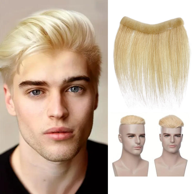 613 6Inch Mannen Pu Huid V Lus Front Toupetje Haarlijn 100% Menselijk Haar Pruiken Remy Hair Mannelijk Vervangingssysteem Onzichtbare Pruiken