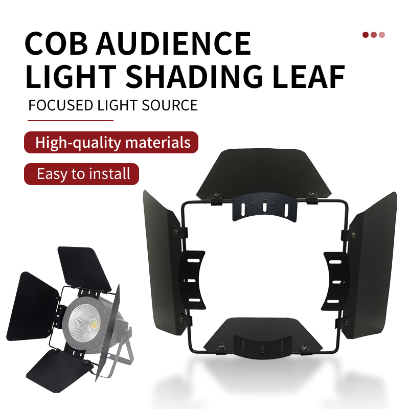 Reflektory LED Par, światłoszczelne osłony COB, 100W/200W, rogi typu barn door, aluminiowa obudowa, oświetlenie sceniczne.