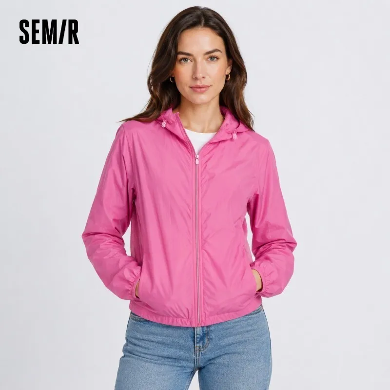 Chaqueta UV para Mujer Semir 2026, Fresca, con Malla Transpirable, Holgada, con Capucha y Cordón Ajustable, Informal, para Exteriores, Suave y Cómoda