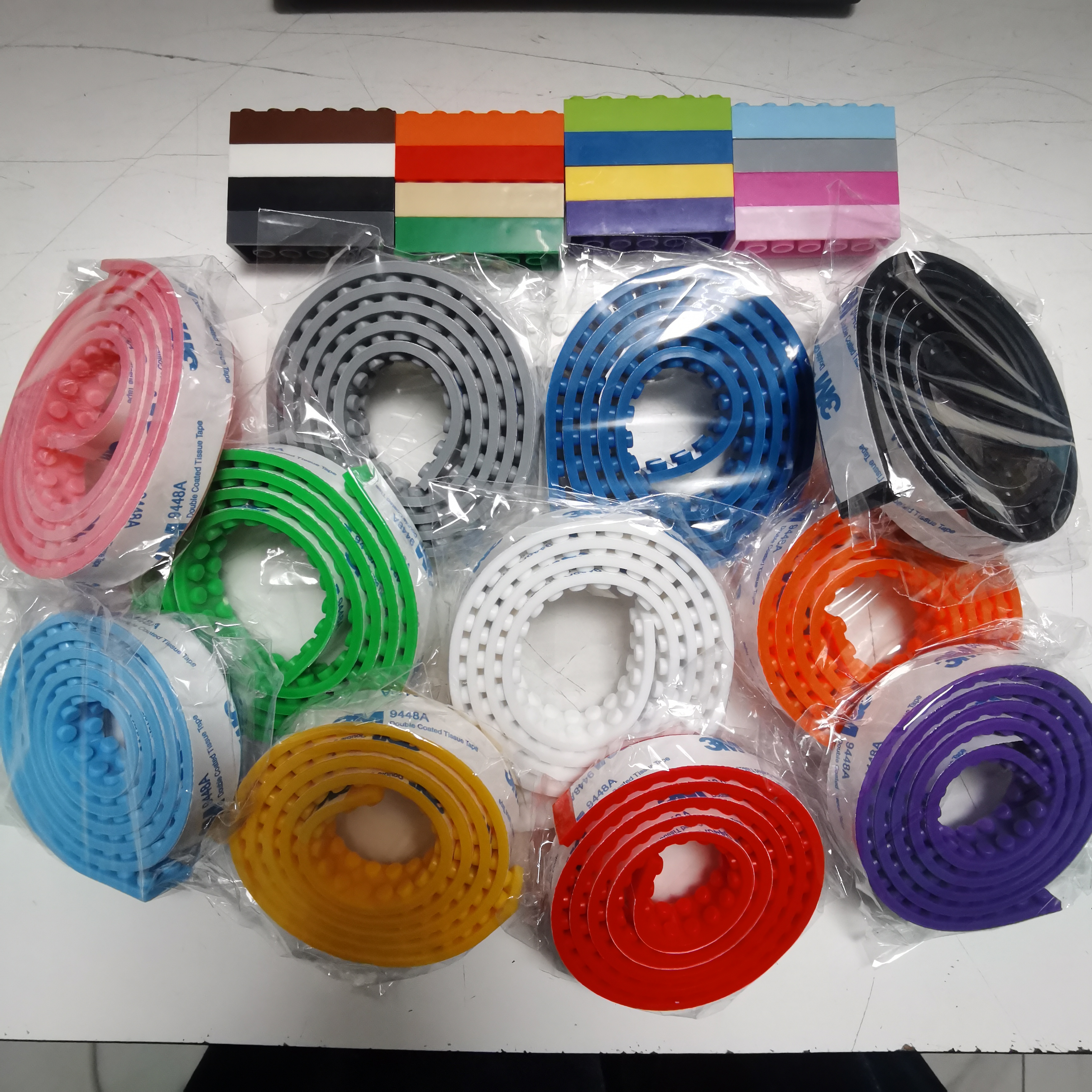 11 Farben 92cm 116*2-Punkt Kinder-Spielzeug Kompatibel mit Lego Kleine Partikel DIY Kinder-Spielzeug Bausteine Bodenplatte Baustein-Klebeband