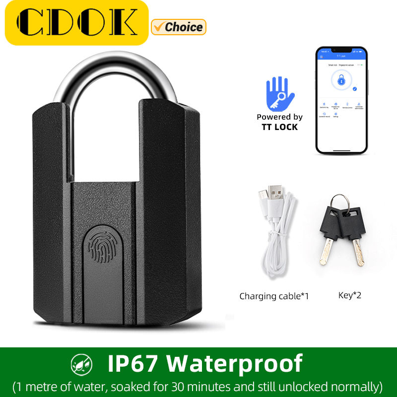 IP67 TTLock Bluetooth APP cadenas intelligent serrure d'empreintes digitales Mini sac sans clé avec Aleax Google Home serrure de porte électronique