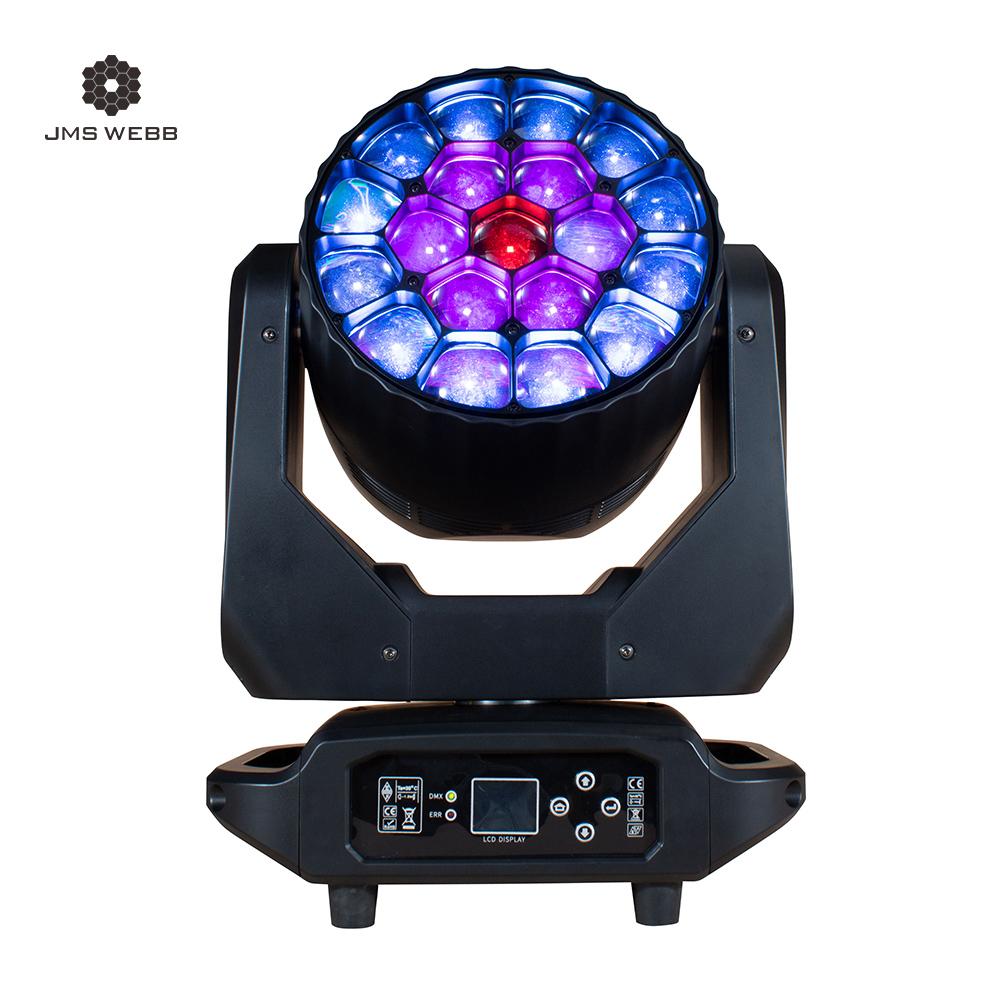 JMS WEBB-Éclairage à Faisceau LED avec Tête Mobile, 19x40W/19x20W, RGBW, Zoom, pour DJ, Noël