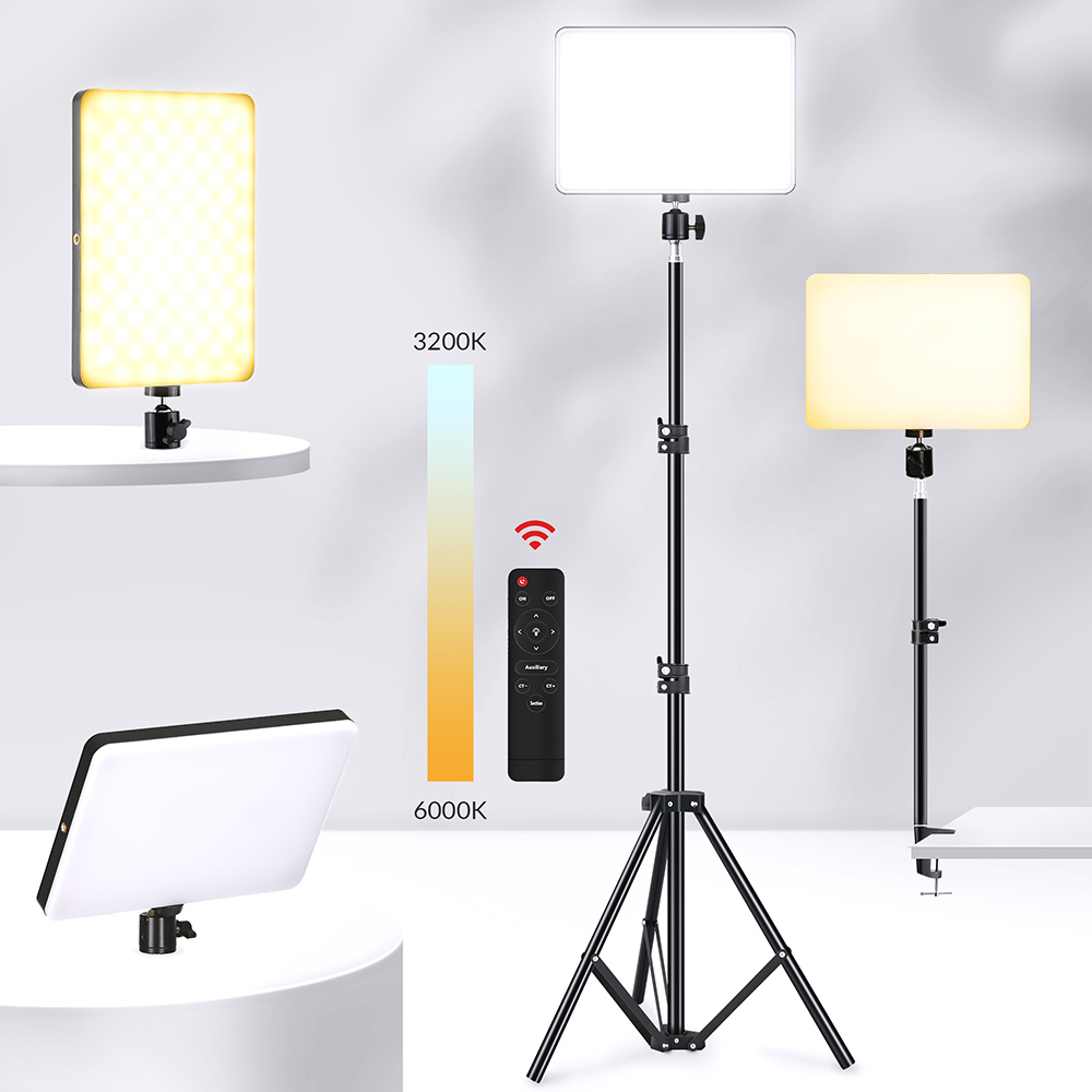 Panel de luz LED regulable para vídeo, enchufe europeo 2700-5700k, iluminación de fotografía para transmisión en vivo TikTok, lámpara de relleno para estudio fotográfico de tres colores