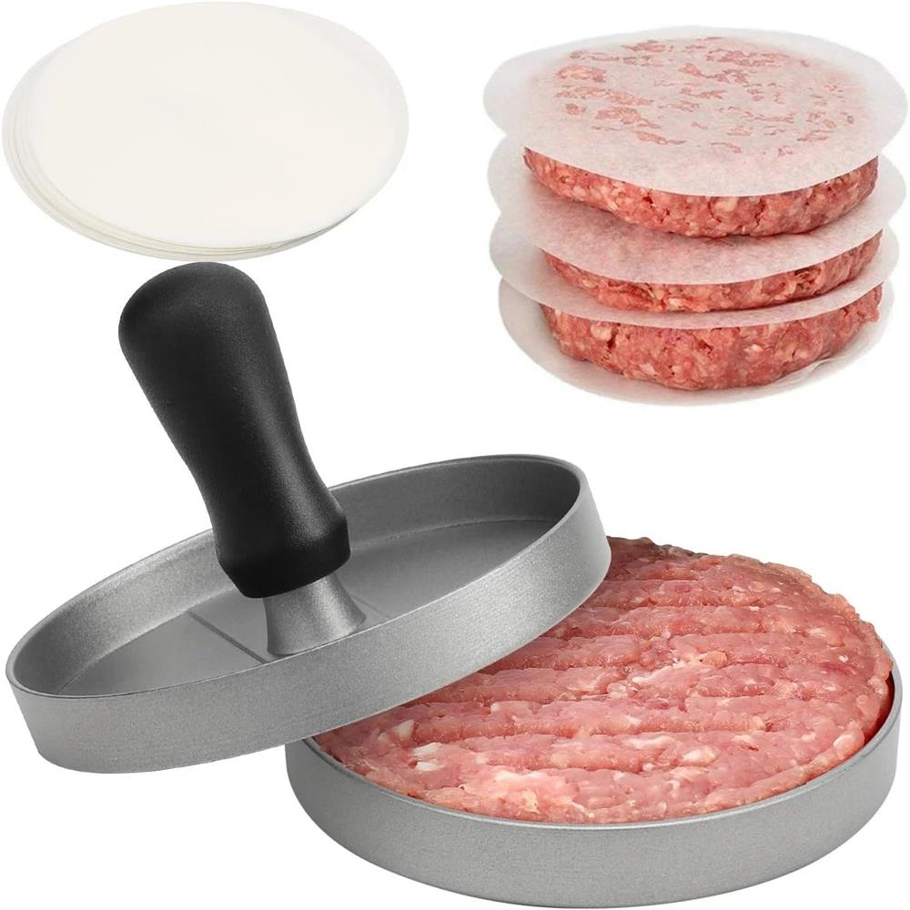 Máquina de hambúrguer patty casa cozinha hambúrguer imprensa carne fazendo redondo patty imprensa molde criativo café da manhã patty fabricante alumínio bur