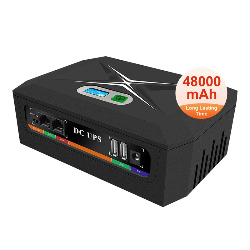 โรงงานราคา Mini Ups Power Bank Ups 48000mah 5v 9v12v 24v Mini Ups พร้อมเวลาสํารอง 12hr