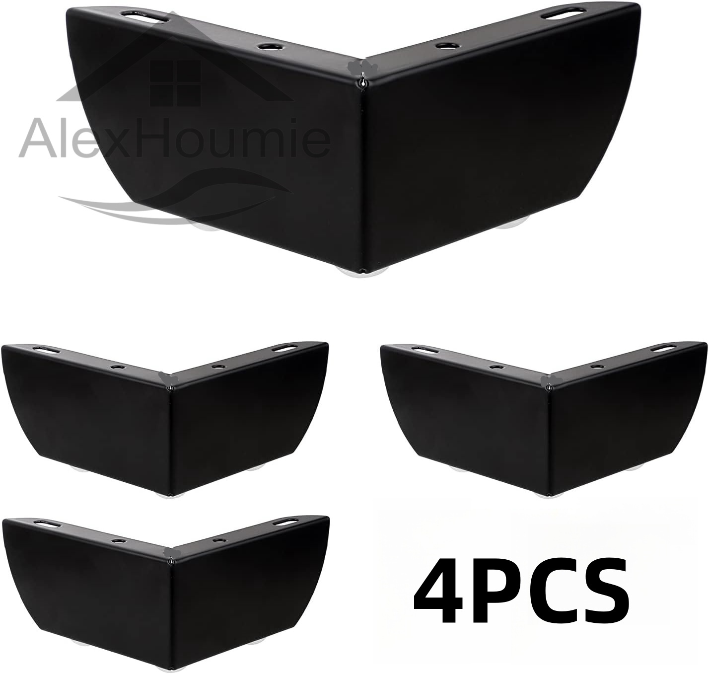 Patas para muebles con soporte de carga pesada, patas de tres puntas para gabinete de Metal, patas triangulares para sofá, herrajes para muebles DIY, 4 Uds.