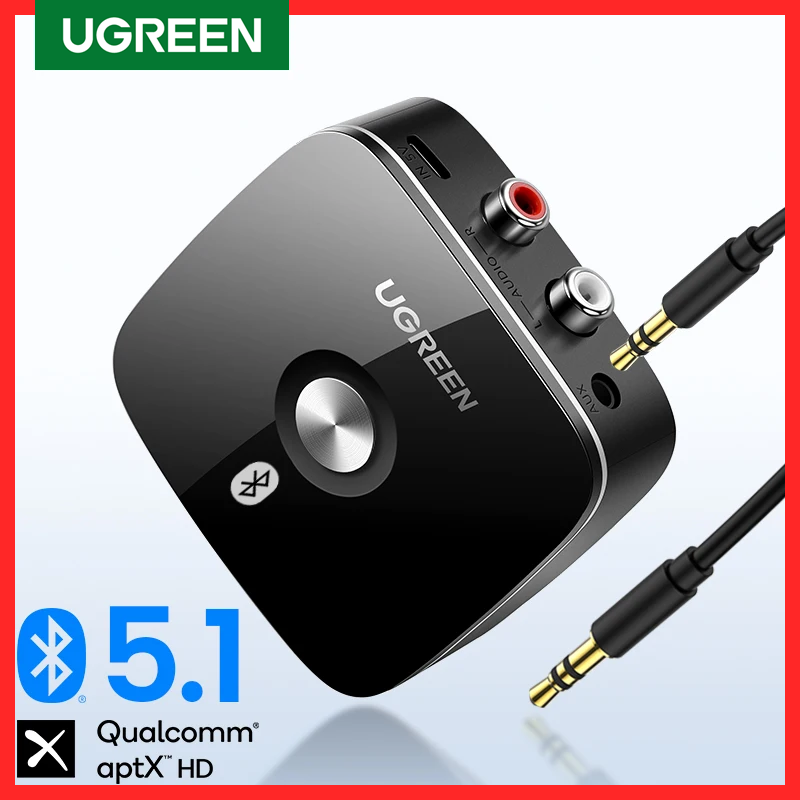 UGREEN-Récepteur audio Bluetooth RCA 5.1 aptX HD 3.5mm, adaptateur sans fil pour TV et voiture