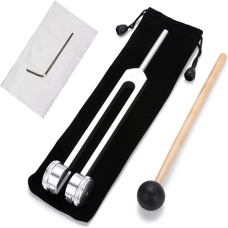 Conjunto de Diapasões Miwayer 128 Hz com Peso, Diapasão Bioacústico para Cura de Chakras, Terapia Sonora, Alívio do Estresse