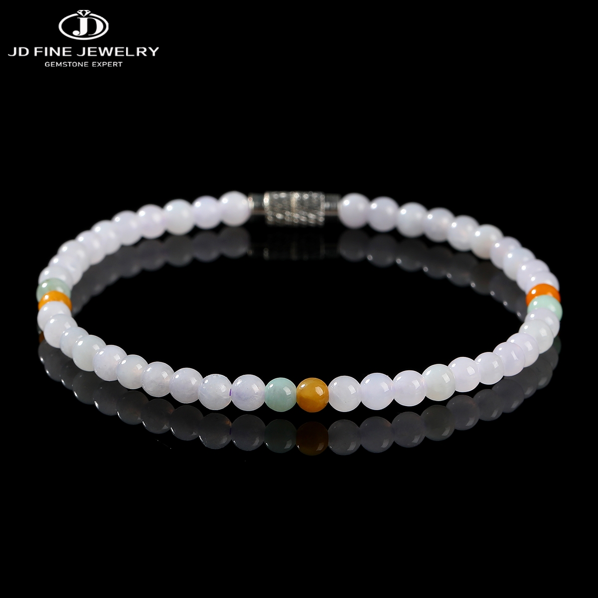 JD Naturstein Lavendel Smaragd Jadeit Armband Frauen 3mm Luxus Healing Energie Stretch Armbänder Party Mode Schmuck Geschenk
