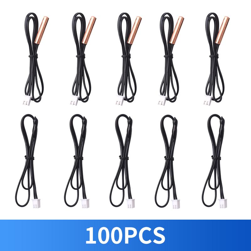 100PCS Universele Airconditioning Temperatuursensor Rubber Koperen Kop 5k 10K 15k 20K 25K 50K NTC Temperatuursensor Thermistor