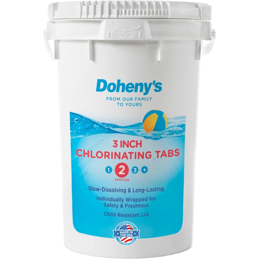 3-Inch Stabilized Chlorine Tablets for Sanitizing Swimming Pools | 99% Pure Tri-Chlor, 90% Available Chlorine
