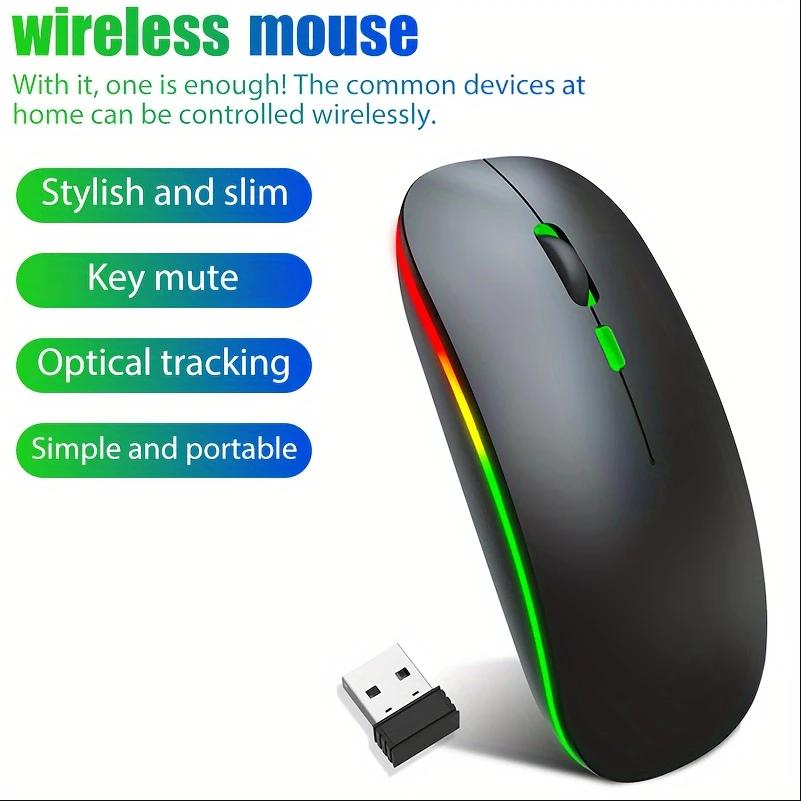 Ratón USB inalámbrico de 2,4G, compatible con Bluetooth, modo Dual, ergonómico y de baja latencia para PC/portátil/escritorio, ratón de oficina para juegos