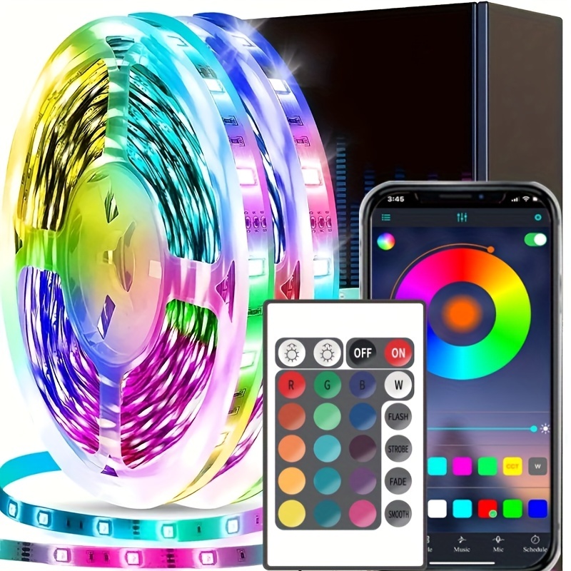 Светодиодные фонари RGB Strip Smart Music Sync Color Changing Strip Lights Дистанционное управление через приложение Светодиодная подсветка для телевизора Подсветка комнаты Домашняя вечеринка