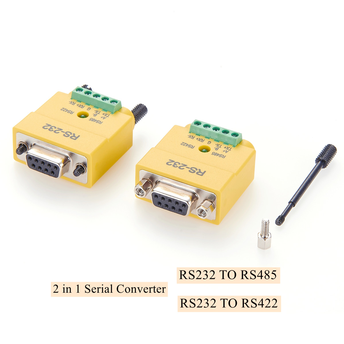 Konverter RS232 ke RS485 RS422 Antarmuka Serial DB9 Male Konverter RS232 Adaptor Konverter Data Komunikasi Serial RS485