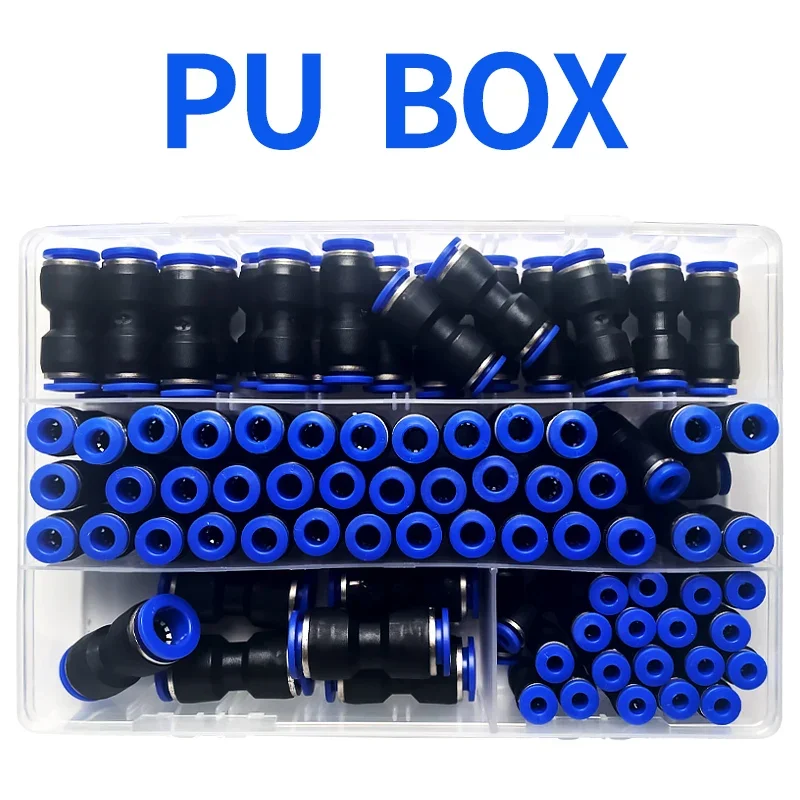 4 6 8 10 12 14 mm Kit de PU Conector de manguera Accesorios de aire neumáticos Kit de liberación rápida fácil de empujar