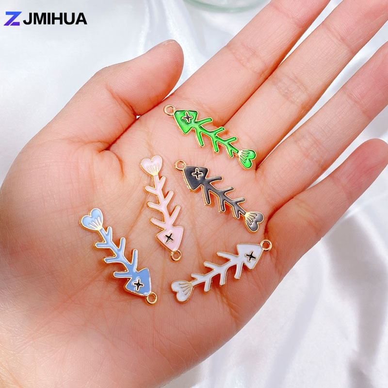15Pcs Trendy Vis Skeleton Charms Hanger Voor Diy Sieraden Maken Handgemaakte Oorbellen Kettingen Armbanden Supplies Accessoires