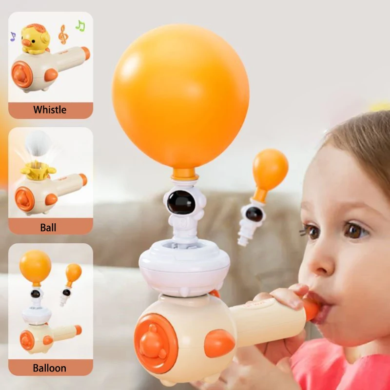 3-Stil Kinder Atmen Praxis Spielzeug Pfeifen Schwimmende Blasrohr Ball Blasen Ballon Launcher Bildung Praxis Montessori