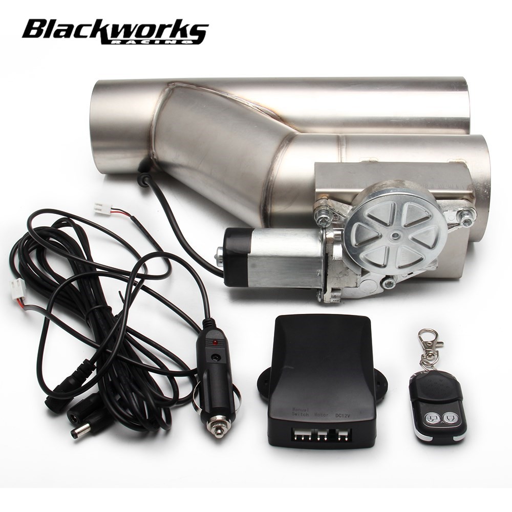 Universal 2.5" 3" Electric Exhaust Cutout Kit Y Pipe Exhaust Control Valve Single Valve System Switch With Remote Control Kit