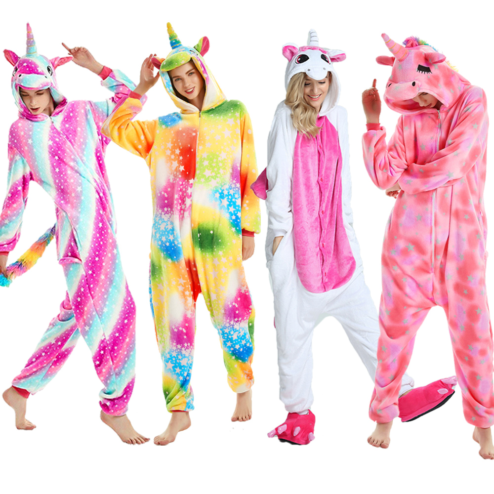 Kigurumi unicornio monos de dibujos animados niños pijamas de animales monos mujeres hombres ropa de dormir disfraces de Cosplay de Anime de una pieza