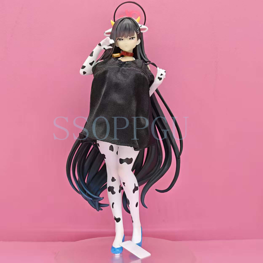 Blue Archive Figur Tsukatsuki Rio Kuhfell-Print Anime Sexy Mädchen PVC Actionfigur Spielzeug Spiel Statue Erwachsenen-Sammlermodell Puppe Geschenk