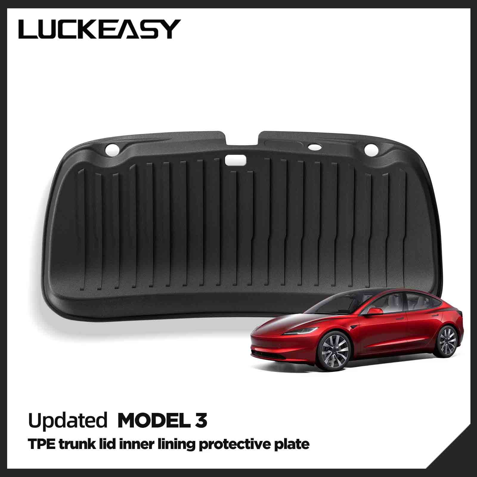 LUCKEASY Mata Ochronna na Tylną Klapę Bagażnika do Tesla Model 3 Highland 2024, Akcesoria Samochodowe Chroniące Przed Zabrudzeniami