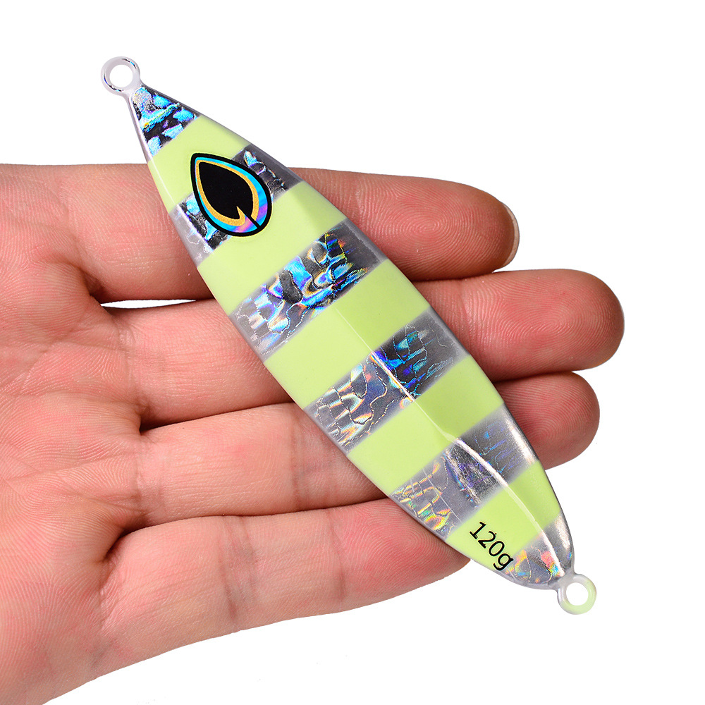 80G 100G lumineux métal gabarit leurre de pêche hors rivage pas lent gabarit Super dur Vertical gabarits cuillère matériel de pêche pêche en mer
